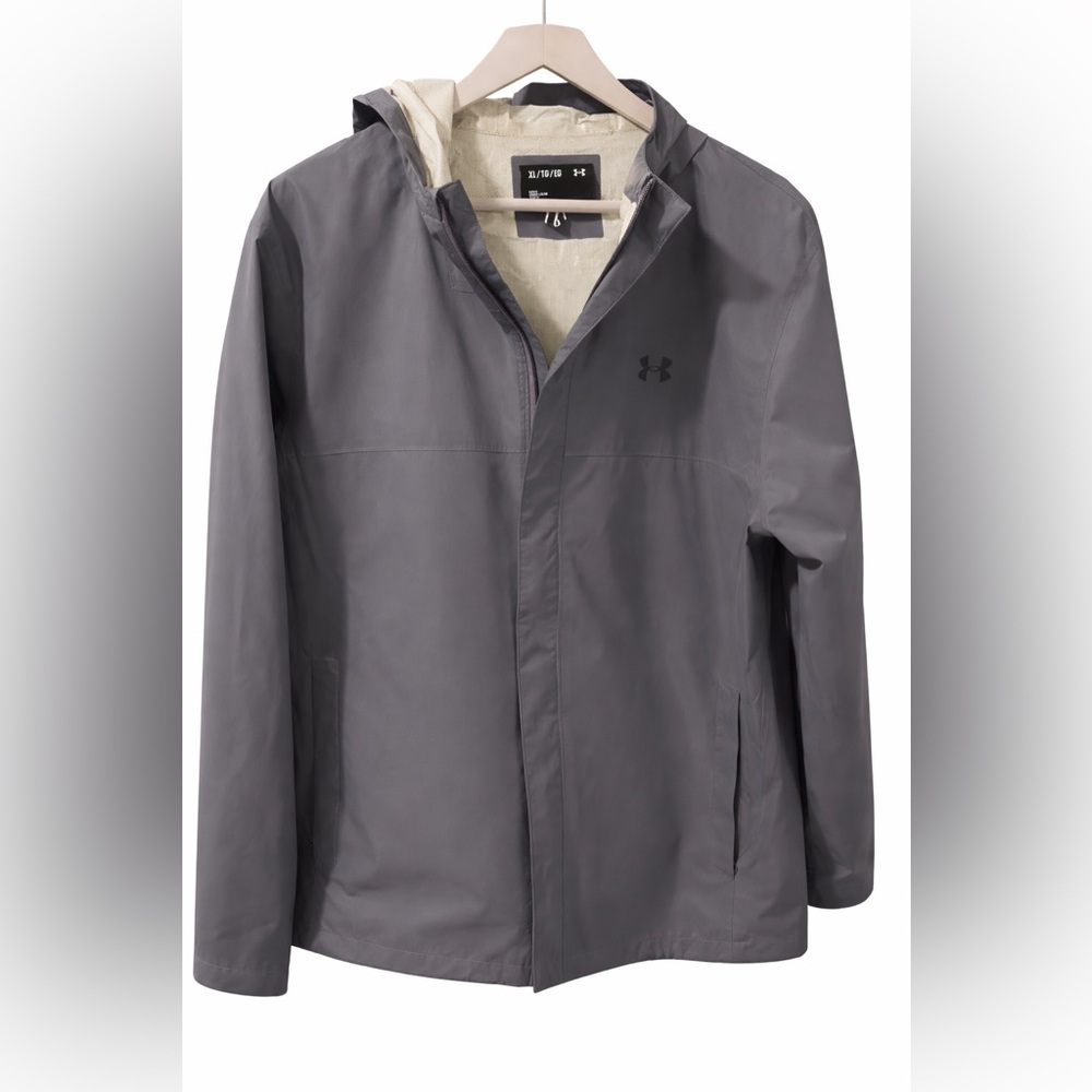 Under Armour Gray Hooded Rain Jacket